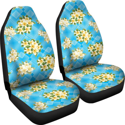 Yellow Plumeria Design Print Pattern Universal Fit Car Seat Covers-JorJune