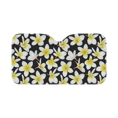 Yellow Plumeria Hawaiian Flowers Car Sun Shade-JorJune