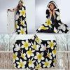 Yellow Plumeria Hawaiian Flowers Hooded Blanket-JORJUNE.COM