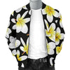 Yellow Plumeria Hawaiian Flowers Men Casual Bomber Jacket