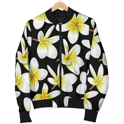 Yellow Plumeria Hawaiian Flowers Men Casual Bomber Jacket