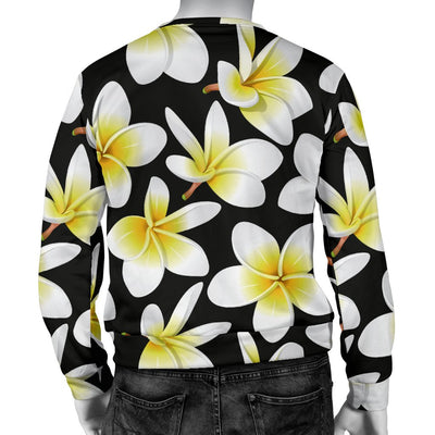 Yellow Plumeria Hawaiian Flowers Men Crewneck Sweatshirt