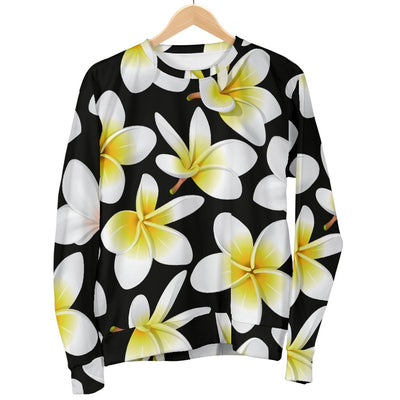 Yellow Plumeria Hawaiian Flowers Men Crewneck Sweatshirt