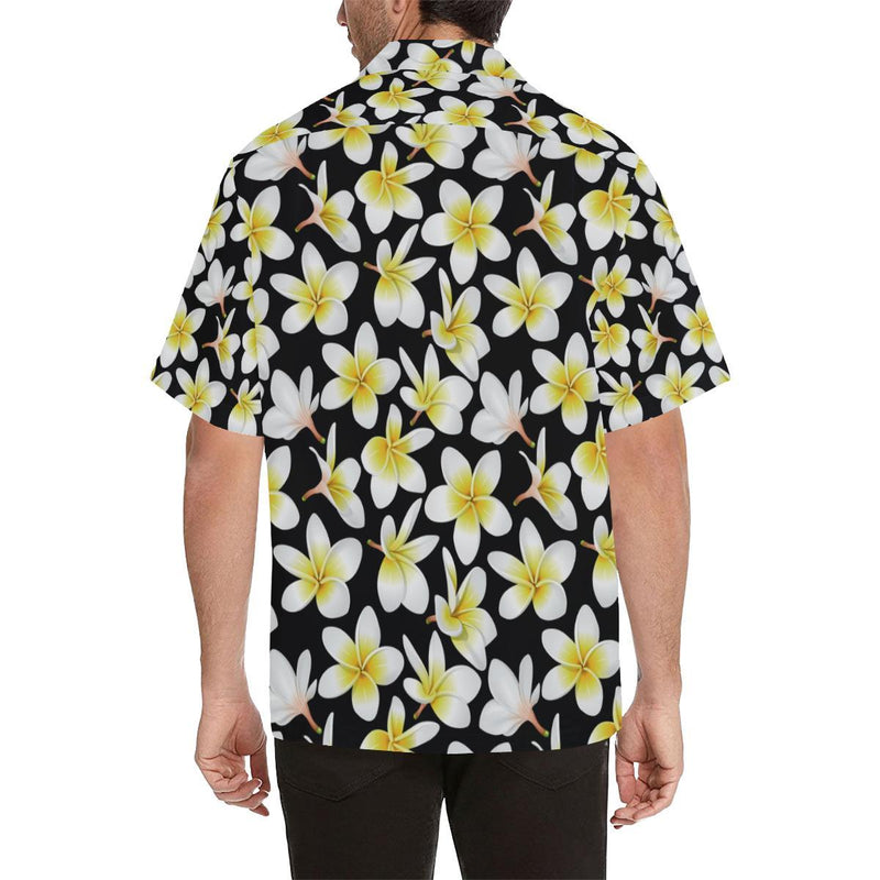 Yellow Plumeria Hawaiian Flowers Men's All Over Print V-Neck Shirt (Model T58)