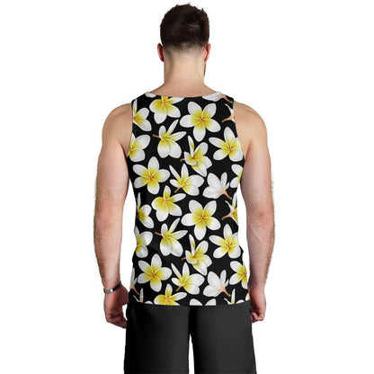 Yellow Plumeria Hawaiian Flowers Men Tank Top