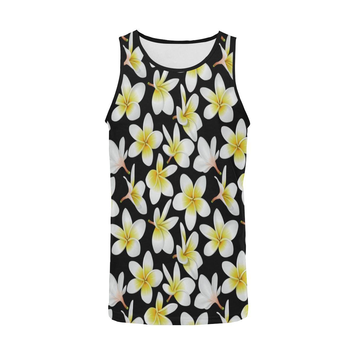 Yellow Plumeria Hawaiian Flowers Men Tank Top