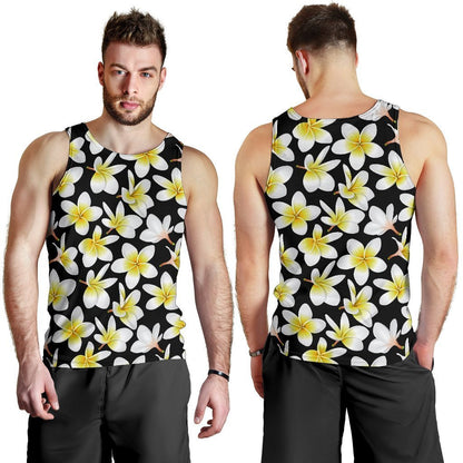 Yellow Plumeria Hawaiian Flowers Men Tank Top