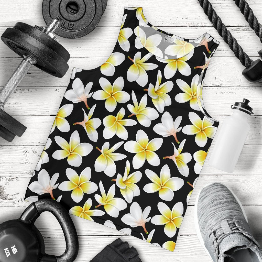 Yellow Plumeria Hawaiian Flowers Men Tank Top