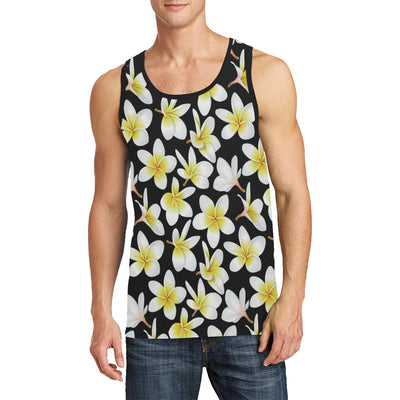 Yellow Plumeria Hawaiian Flowers Men Tank Top