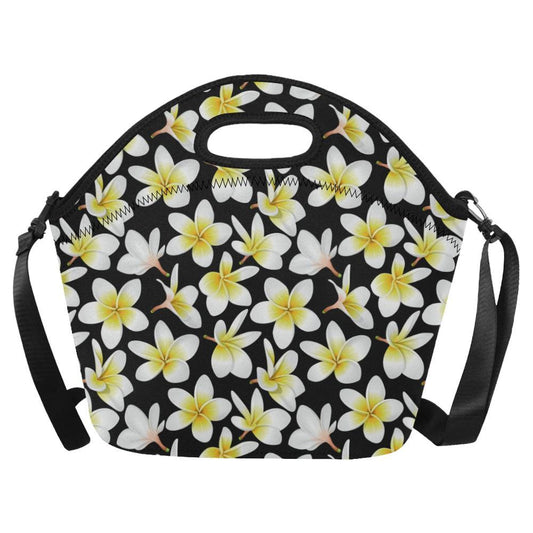 Yellow Plumeria Hawaiian Flowers Neoprene Lunch Bag-JorJune