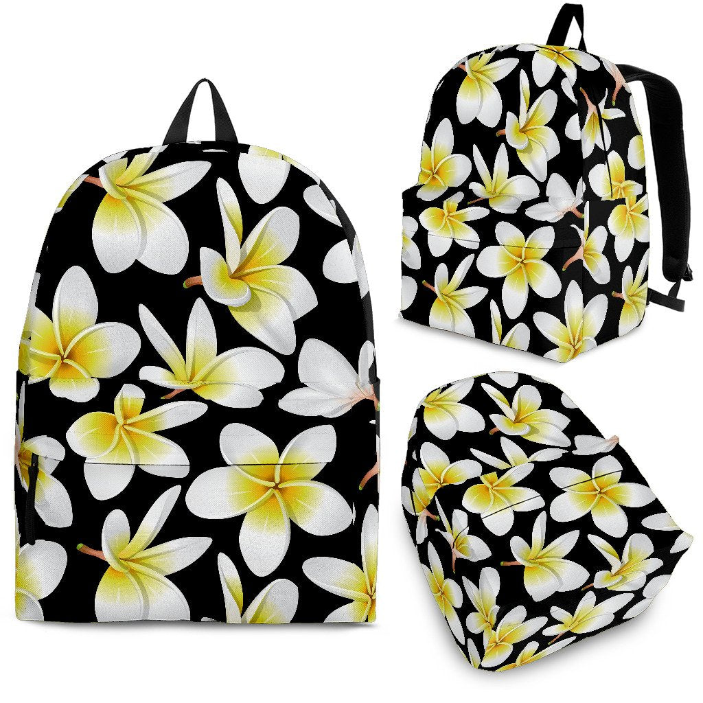 Yellow Plumeria Hawaiian Flowers Premium Backpack