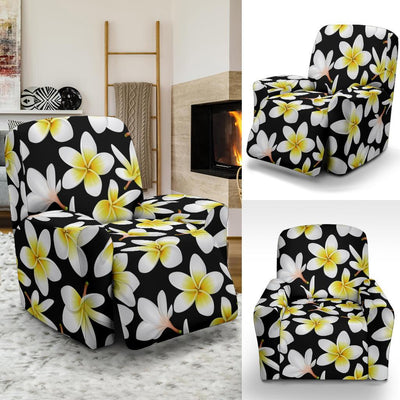 Yellow Plumeria Hawaiian Flowers Recliner Slipcover-JORJUNE.COM