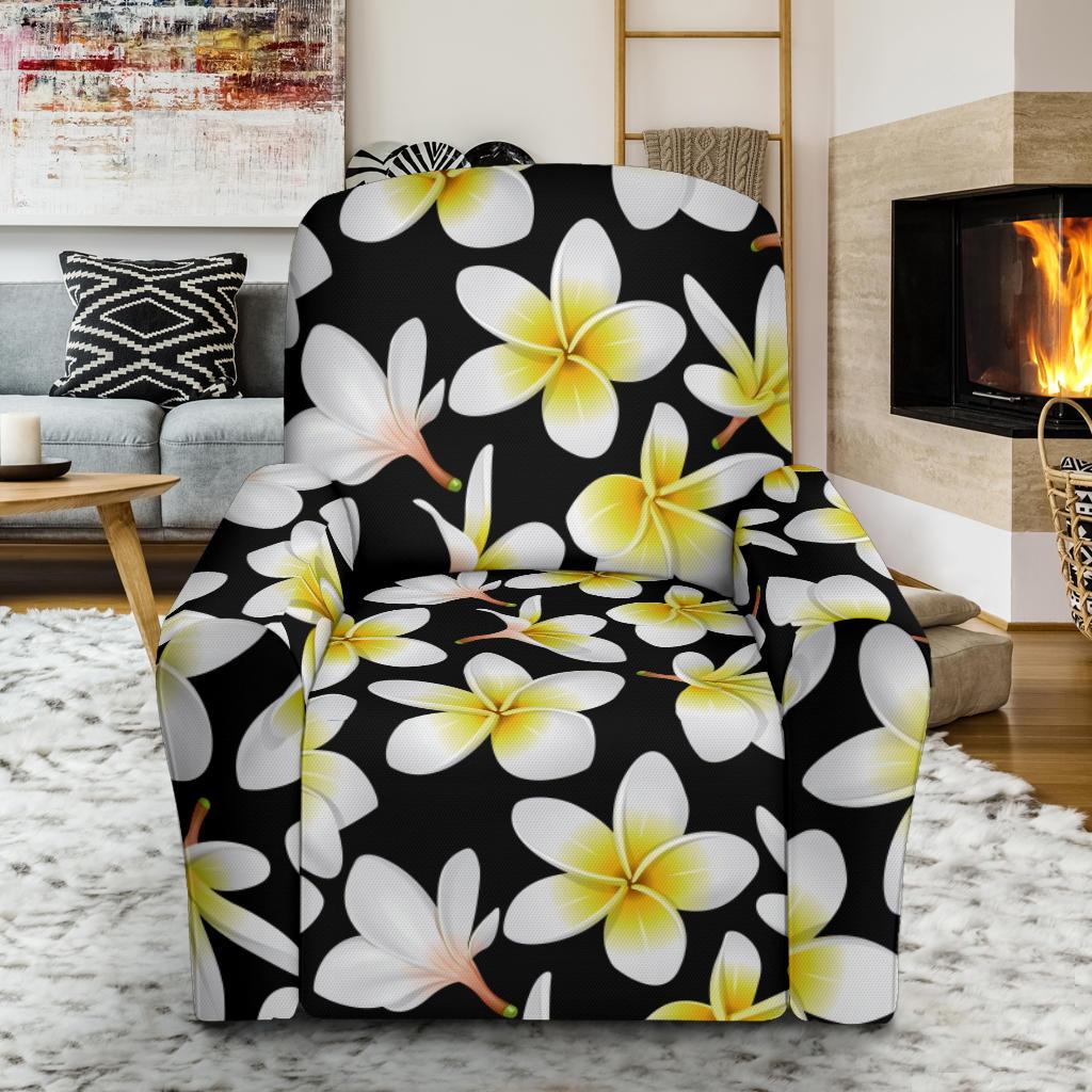 Yellow Plumeria Hawaiian Flowers Recliner Slipcover-JORJUNE.COM