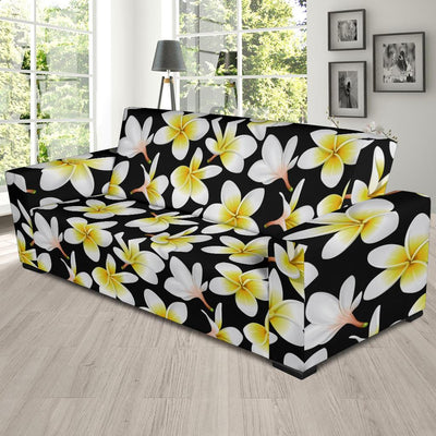 Yellow Plumeria Hawaiian Flowers Sofa Slipcover-JORJUNE.COM