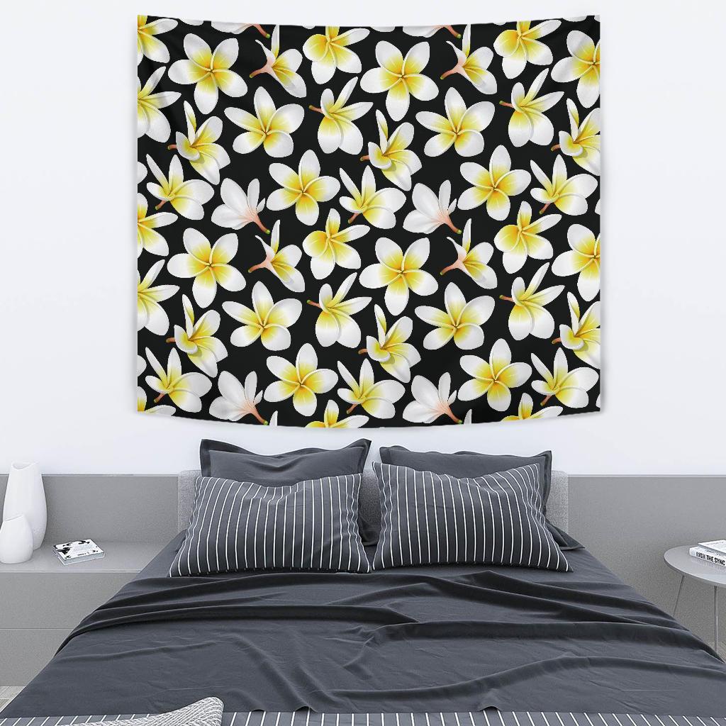 Yellow Plumeria Hawaiian Flowers Tapestry