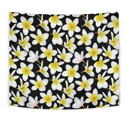 Yellow Plumeria Hawaiian Flowers Tapestry