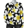 Yellow Plumeria Hawaiian Flowers Women Crewneck Sweatshirt