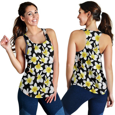 Yellow Plumeria Hawaiian Flowers Women Racerback Tank Top