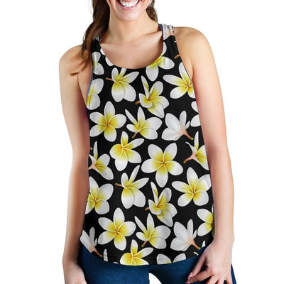 Yellow Plumeria Hawaiian Flowers Women Racerback Tank Top