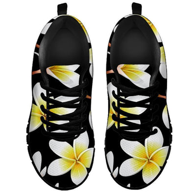 Yellow Plumeria Hawaiian Flower Women Sneakers