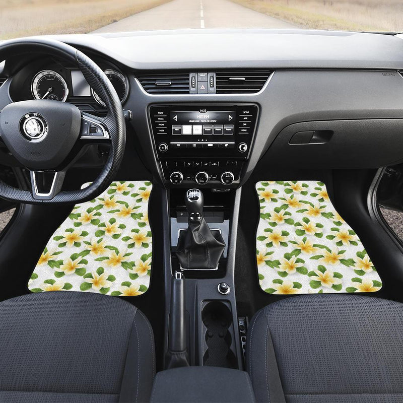 Yellow Plumeria Pattern Print Design PM012 Car Floor Mats-JORJUNE.COM