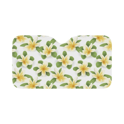 Yellow Plumeria Pattern Print Design PM012 Car Sun Shade-JorJune