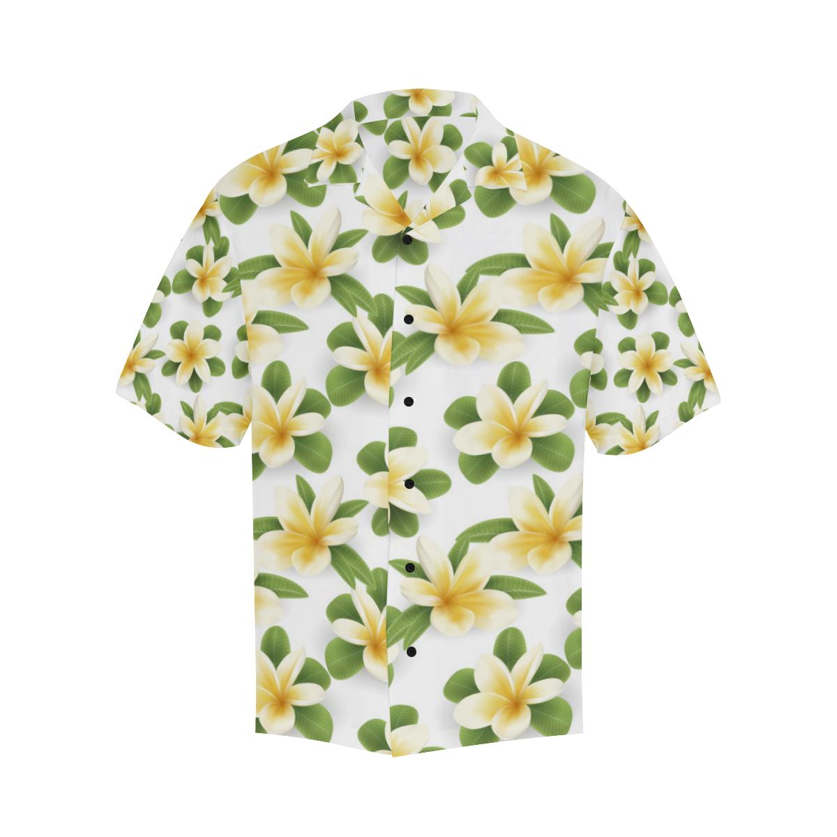Yellow Plumeria Pattern Print Design PM012 Men Hawaiian Shirt-JorJune