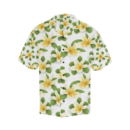Yellow Plumeria Pattern Print Design PM012 Men Hawaiian Shirt-JorJune