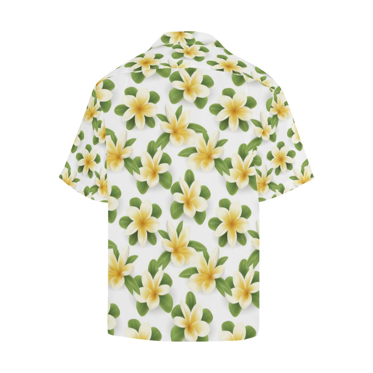 Yellow Plumeria Pattern Print Design PM012 Men Hawaiian Shirt-JorJune