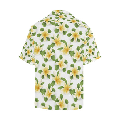 Yellow Plumeria Pattern Print Design PM012 Men Hawaiian Shirt-JorJune