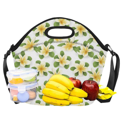 Yellow Plumeria Pattern Print Design PM012 Neoprene Lunch Bag-JorJune