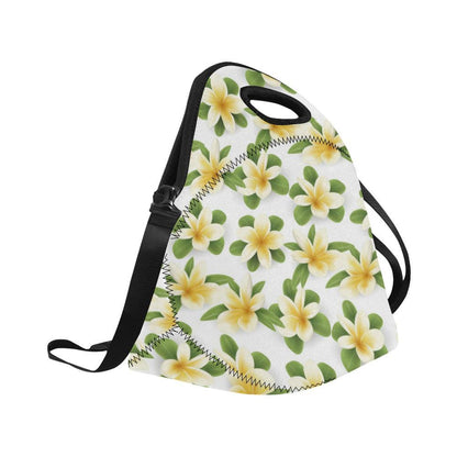Yellow Plumeria Pattern Print Design PM012 Neoprene Lunch Bag-JorJune