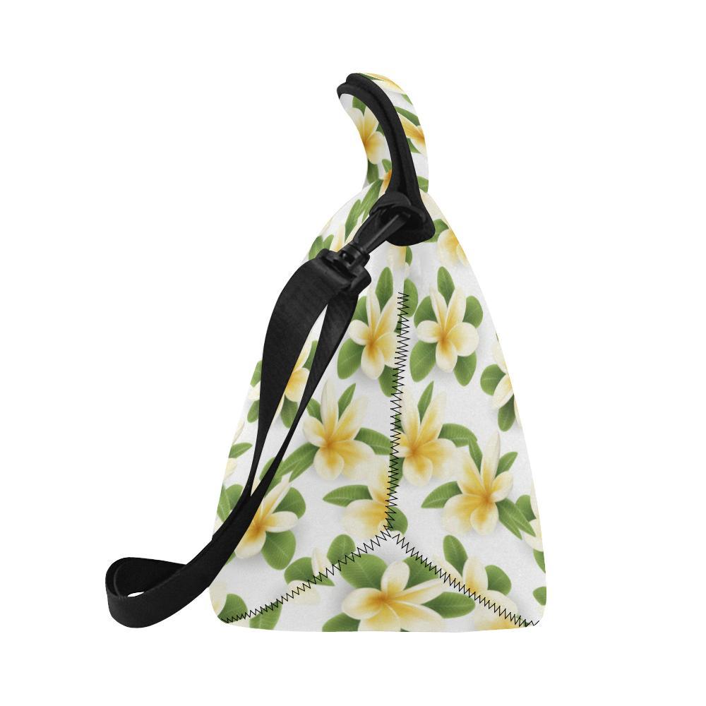 Yellow Plumeria Pattern Print Design PM012 Neoprene Lunch Bag-JorJune