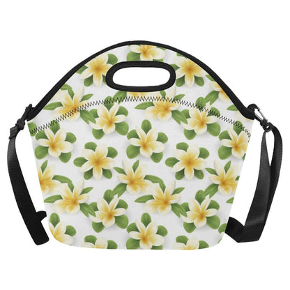 Yellow Plumeria Pattern Print Design PM012 Neoprene Lunch Bag-JorJune