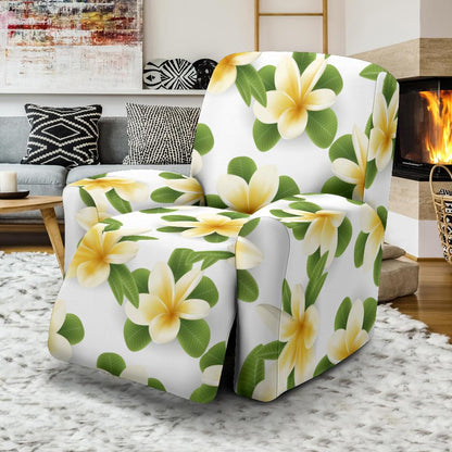 Yellow Plumeria Pattern Print Design PM012 Recliner Slipcover-JORJUNE.COM