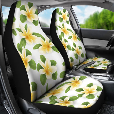 Yellow Plumeria Pattern Print Design PM012 Universal Fit Car Seat Covers-JorJune