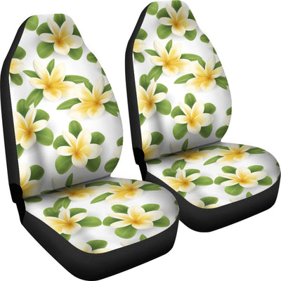 Yellow Plumeria Pattern Print Design PM012 Universal Fit Car Seat Covers-JorJune