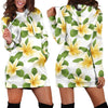 Yellow Plumeria Pattern Print Design PM012 Women Hoodie Dress