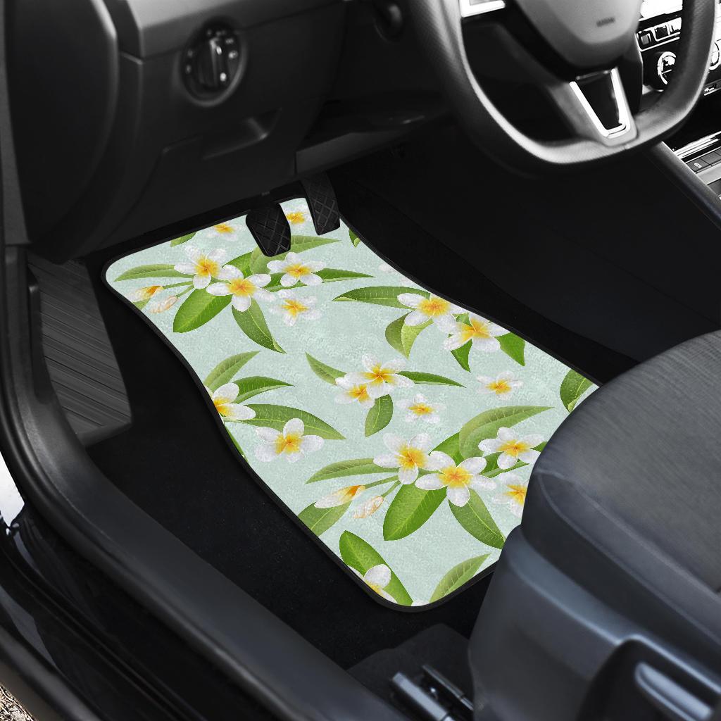 Yellow Plumeria Pattern Print Design PM024 Car Floor Mats-JORJUNE.COM