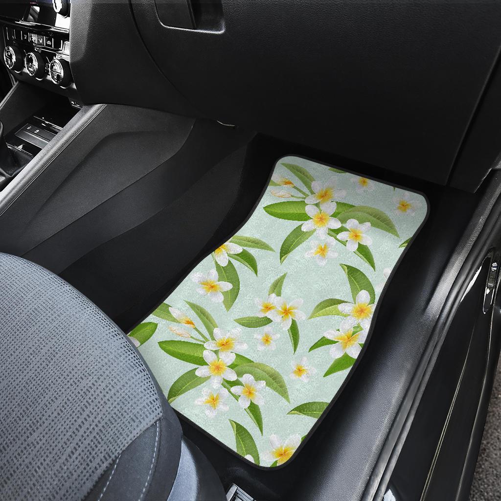Yellow Plumeria Pattern Print Design PM024 Car Floor Mats-JORJUNE.COM