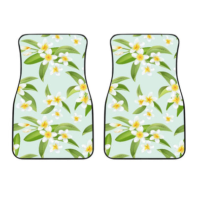 Yellow Plumeria Pattern Print Design PM024 Car Floor Mats-JORJUNE.COM