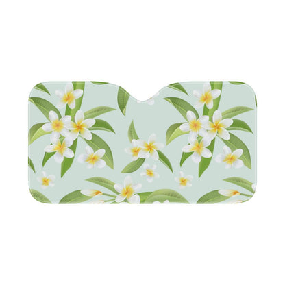 Yellow Plumeria Pattern Print Design PM024 Car Sun Shade-JorJune