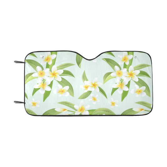 Yellow Plumeria Pattern Print Design PM024 Car Sun Shade-JorJune