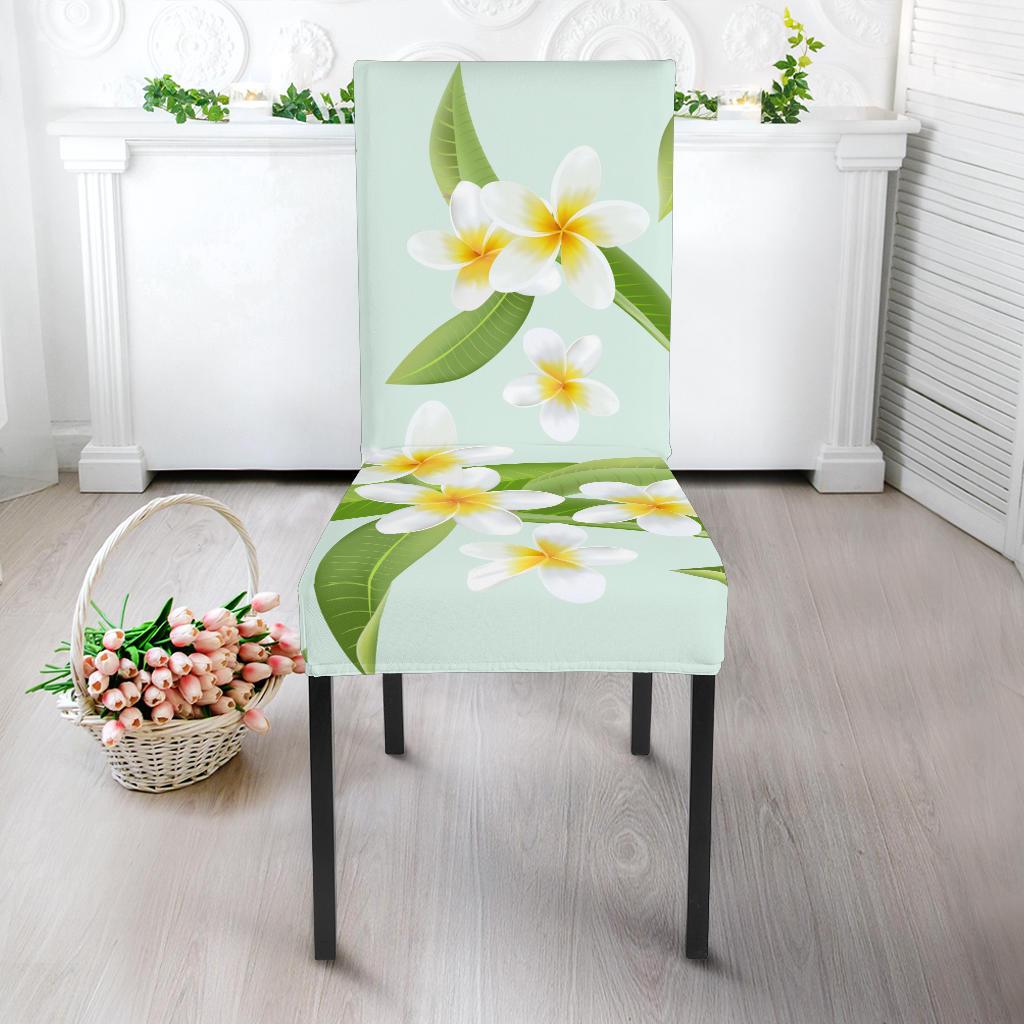Yellow Plumeria Pattern Print Design PM024 Dining Chair Slipcover-JORJUNE.COM