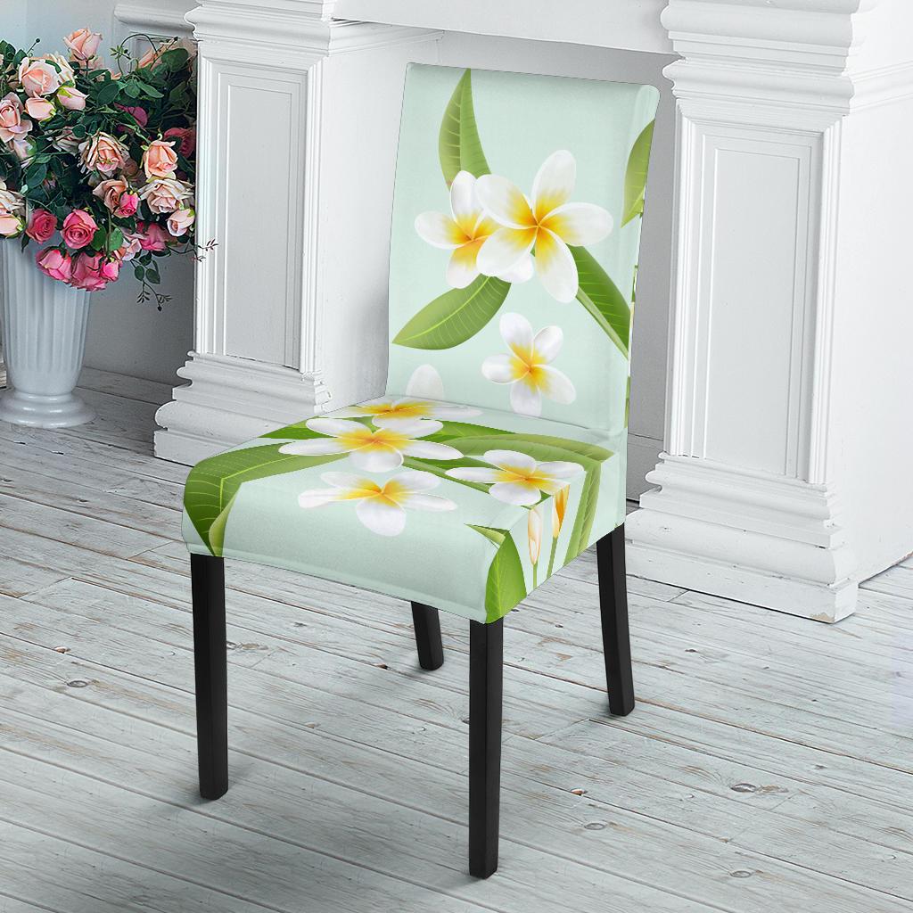 Yellow Plumeria Pattern Print Design PM024 Dining Chair Slipcover-JORJUNE.COM