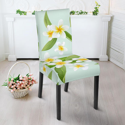 Yellow Plumeria Pattern Print Design PM024 Dining Chair Slipcover-JORJUNE.COM