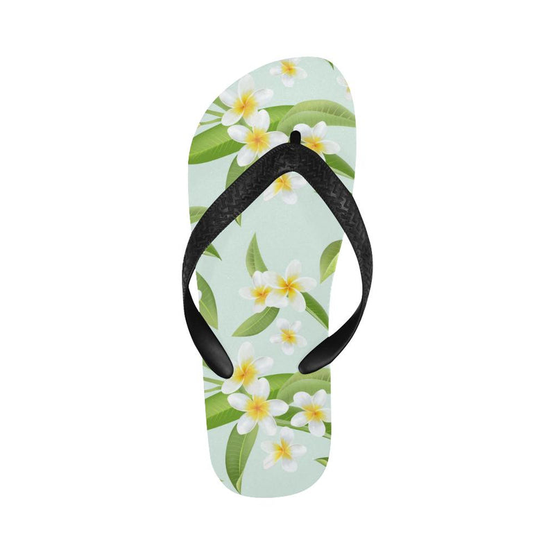 Yellow Plumeria Pattern Print Design PM024 Flip Flops-JorJune