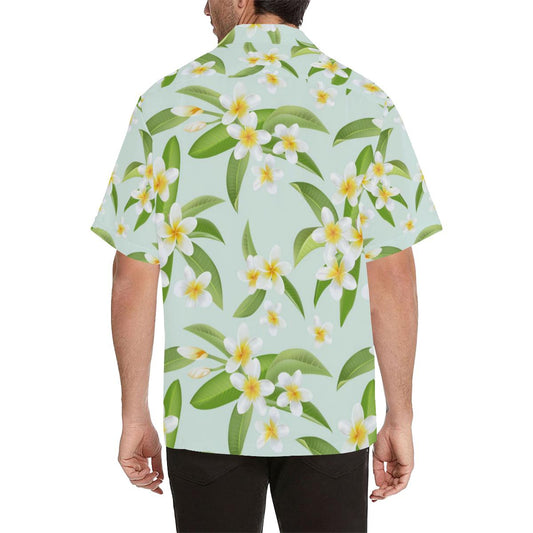 Yellow Plumeria Pattern Print Design PM024 Men Hawaiian Shirt-JorJune