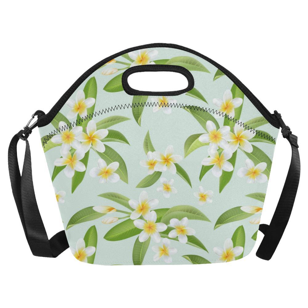 Yellow Plumeria Pattern Print Design PM024 Neoprene Lunch Bag-JorJune