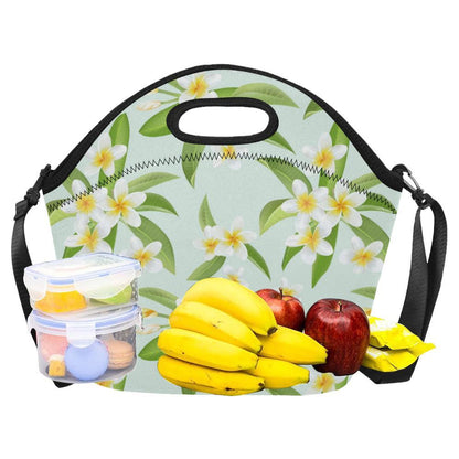 Yellow Plumeria Pattern Print Design PM024 Neoprene Lunch Bag-JorJune